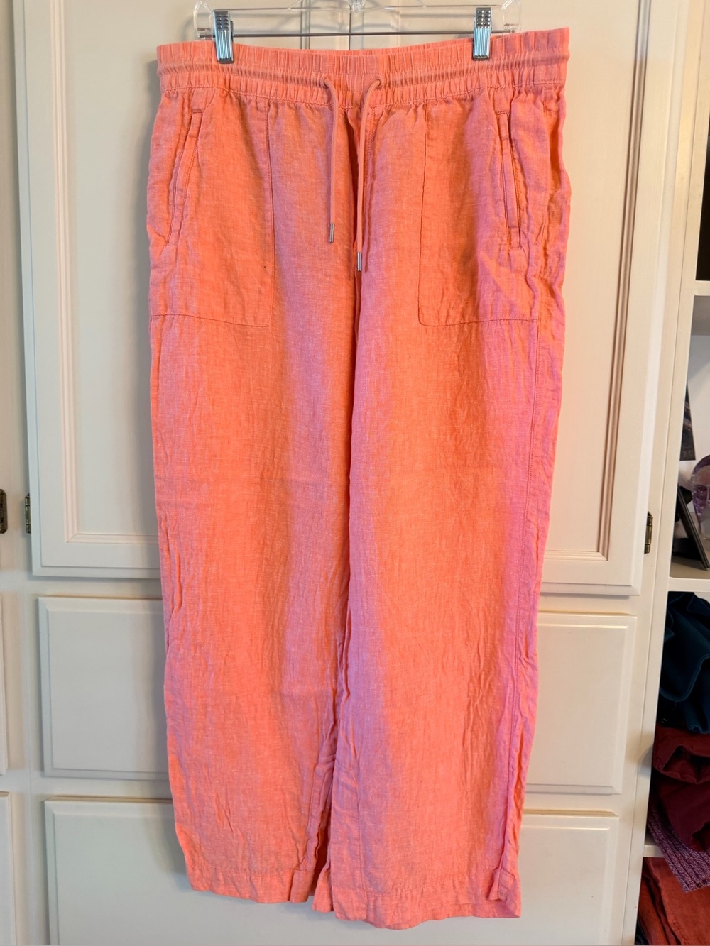 Athleta orange wide leg linen size 14 women’s
